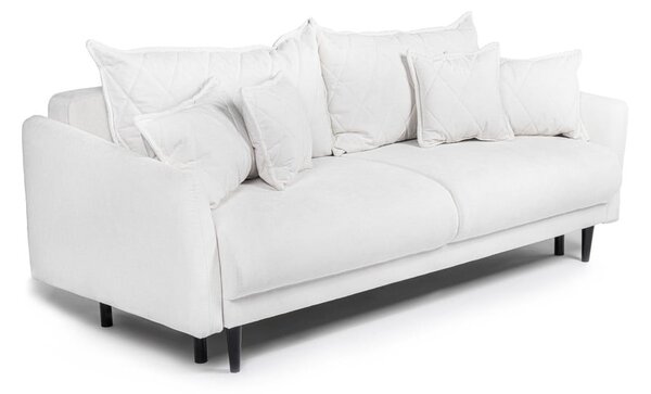 Biała sztruksowa rozkładana/ze schowkiem sofa 215 cm Bjork – Bonami Selection