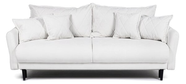 Biała sztruksowa rozkładana/ze schowkiem sofa 215 cm Bjork – Bonami Selection