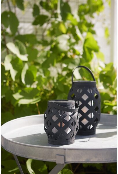 Czarny lampion Star Trading Flame Lantern, wys. 16 cm