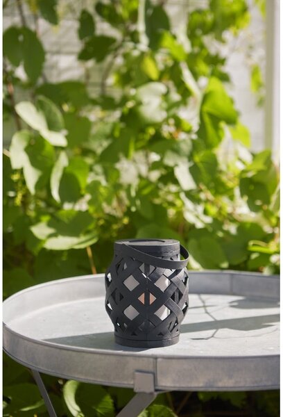 Czarny lampion Star Trading Flame Lantern, wys. 16 cm