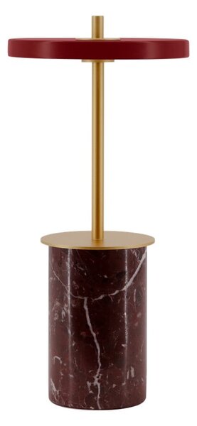 Czerwona marmurowa lampa stołowa LED ze ściemniaczem i metalowym kloszem (wysokość 25,5 cm) Asteria Move Mini – UMAGE
