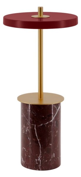 Czerwona marmurowa lampa stołowa LED ze ściemniaczem i metalowym kloszem (wysokość 25,5 cm) Asteria Move Mini – UMAGE