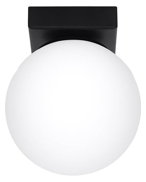 Czarna lampa sufitowa ze szklanym kloszem ø 12 cm Umerta – Sollux