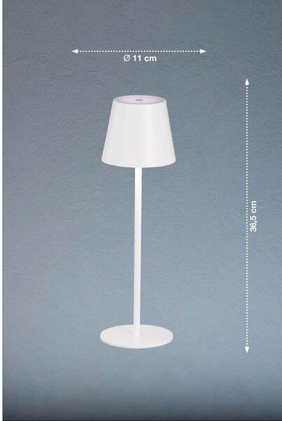 Biała lampa stołowa LED z metalowym kloszem (wysokość 36,5 cm) Viletto – Fischer & Honsel
