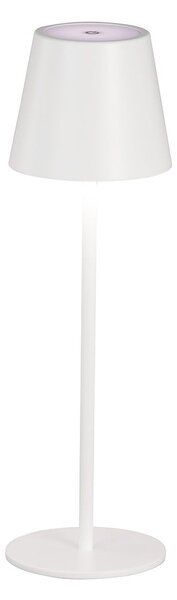 Biała lampa stołowa LED z metalowym kloszem (wysokość 36,5 cm) Viletto – Fischer & Honsel