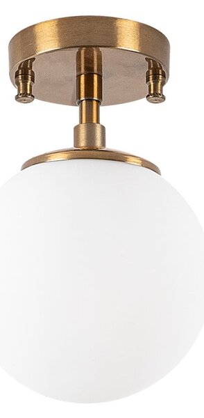 Biała/w kolorze mosiądzu lampa sufitowa ze szklanym kloszem ø 15 cm Atmaca – Opviq lights