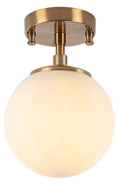 Biała/w kolorze mosiądzu lampa sufitowa ze szklanym kloszem ø 15 cm Atmaca – Opviq lights