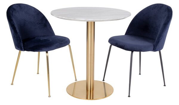 Okrągły stół z blatem w dekorze marmuru ø 90 cm Bolzano – House Nordic