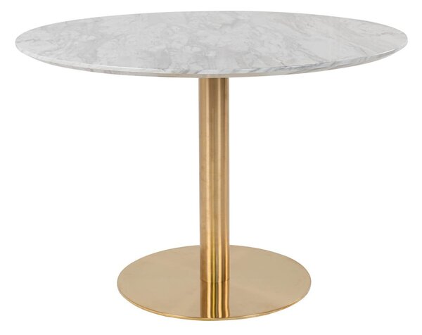 Okrągły stół z blatem w dekorze marmuru ø 110 cm Bolzano – House Nordic