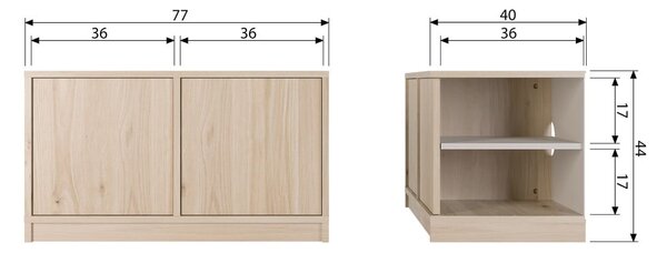 Szafka modułowa pod TV w dekorze dębu 77x44 cm Modulair – vtwonen