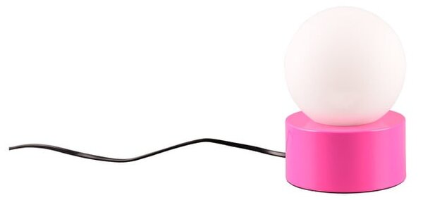 Różowa lampa stołowa ze szklanym kloszem (wys. 17 cm) Countess – Reality