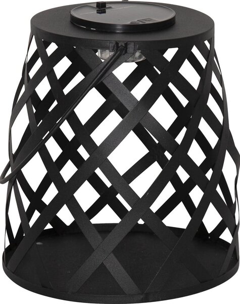 Czarny lampion LED Star Trading Calabria, wys. 20 cm