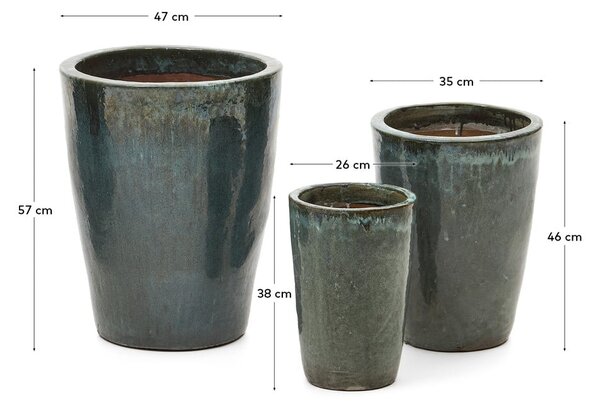 Terakotowe doniczki zestaw 3 szt. ø 47 cm Rotja – Kave Home
