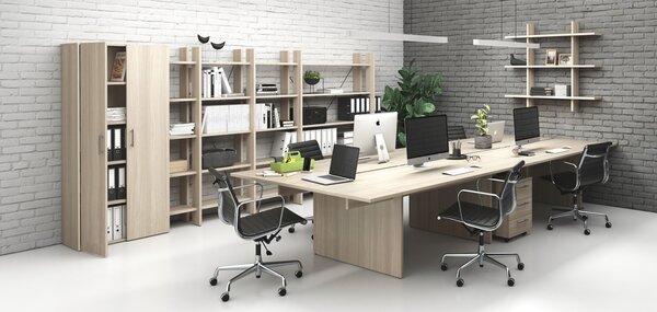 Biurko DOUBLE SOLID, 180x165 cm, dąb naturalny