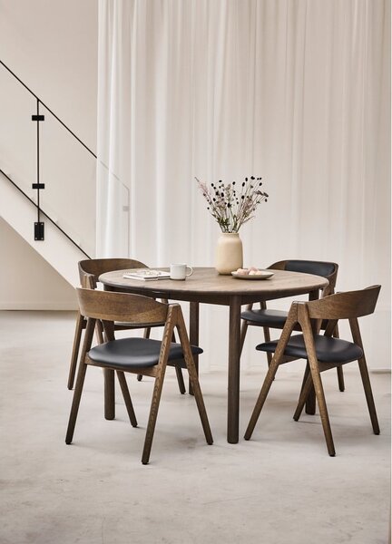 Brązowy okrągły rozkładany stół z litego drewna dębowego ø 120 cm Noor – Hammel Furniture