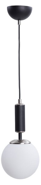 Biało-czarna lampa wisząca ze szklanym kloszem ø 15 cm Hector – Squid Lighting