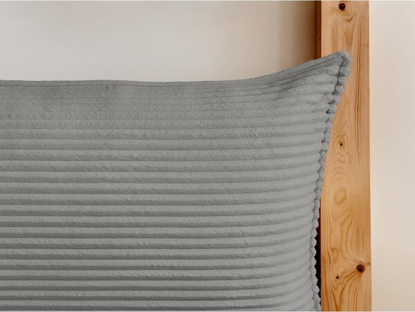 Szare tapicerowane łóżko dwuosobowe ze schowkiem i stelażem 160x200 cm Jade – Bobochic Paris