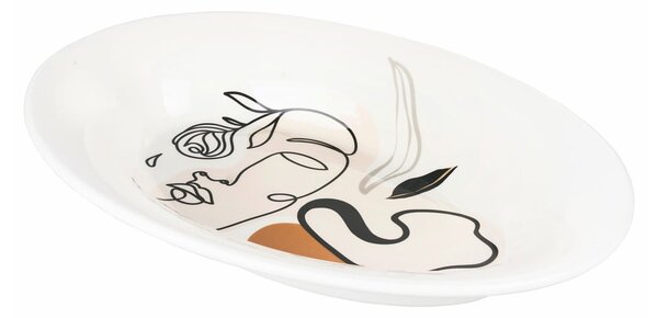 Ceramiczny talerz do serwowania VDE Tivoli 1996 Face to Grey, 48 x 33 cm
