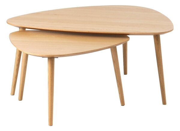 Stoliki w dekorze dębu zestaw 2 szt. 70x100 cm Adda – Unique Furniture