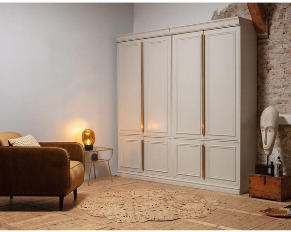 Jasnoszara szafa z litego drewna sosnowego 110x215x44 cm Organize – WOOOD