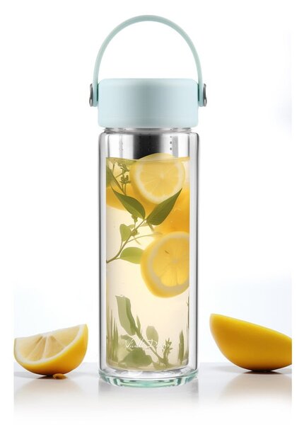 Miętowa szklana butelka 350 ml Fuori – Vialli Design