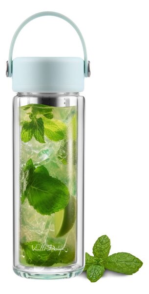 Miętowa szklana butelka 350 ml Fuori – Vialli Design