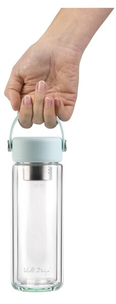 Miętowa szklana butelka 350 ml Fuori – Vialli Design