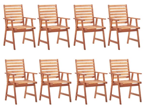Krzesła stołowe do ogrodu, 8 szt., lite drewno akacjowe