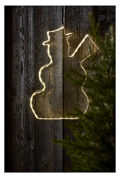 Wisząca dekoracja świetlna LED Star Trading Lumiwall Snowman, wys. 50 cm