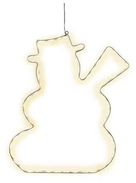 Wisząca dekoracja świetlna LED Star Trading Lumiwall Snowman, wys. 50 cm