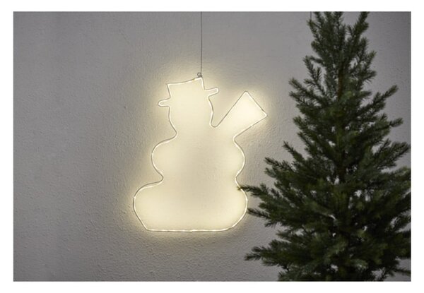 Wisząca dekoracja świetlna LED Star Trading Lumiwall Snowman, wys. 50 cm