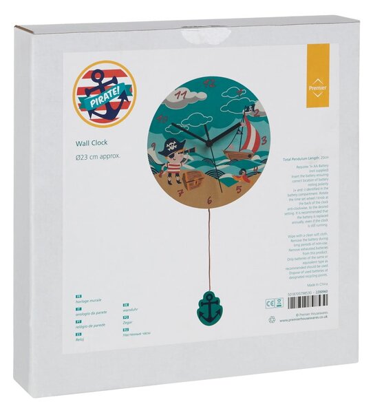 Zegar dziecięcy ø 23 cm Pirate – Premier Housewares