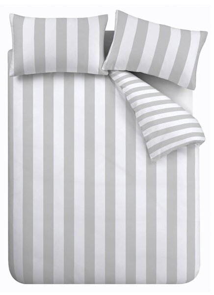 Biało-szara pościel dwuosobowa 200x200 cm Cove Stripe – Catherine Lansfield