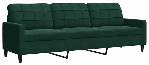 Sofa 3-osobowa, ciemnozielony, 210 cm, obita aksamitem