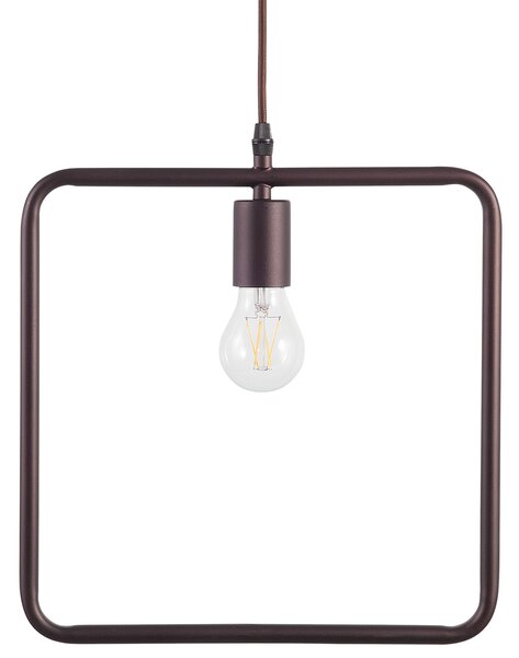Lampa sufitowa wisząca metalowa nowoczesna industrialna brązowa Lerma Beliani