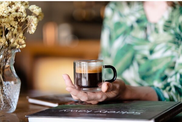 Szklane kubki zestaw 2 szt. na espresso 80 ml Carbon – Vialli Design