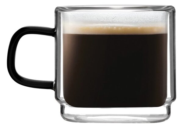Szklane kubki zestaw 2 szt. na espresso 80 ml Carbon – Vialli Design