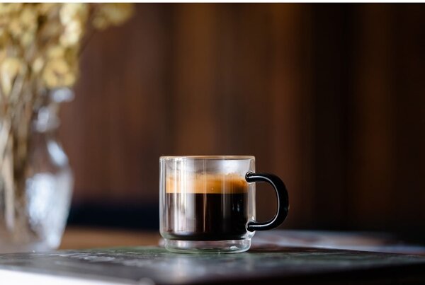 Szklane kubki zestaw 2 szt. na espresso 80 ml Carbon – Vialli Design