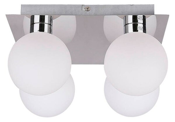 Lampa sufitowa w kolorze srebra ze szklanym kloszem 25x25 cm Oden – Candellux Lighting