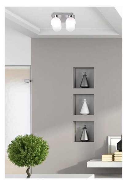 Lampa sufitowa w kolorze srebra ze szklanym kloszem 25x25 cm Oden – Candellux Lighting