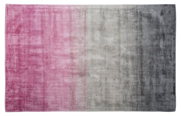 Dywan z wiskozy do salonu 140 x 200 cm efekt ombre różowo-szary Ercis Beliani