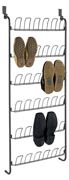 Czarny metalowy regał na buty Wenko