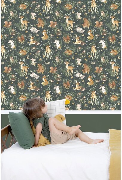 Tapeta dziecięca 10 m x 50 cm Forest Friends – Lilipinso