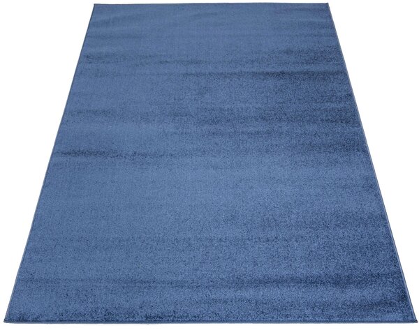 Ciemnoniebieski jednokolorowy dywan do salonu - Kavo 3X