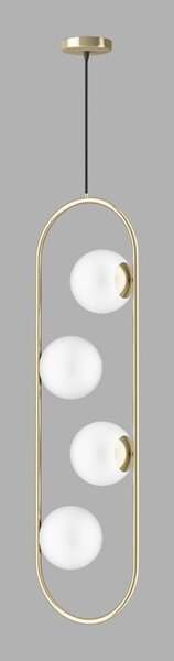 Lampa wisząca w kolorze złota ze szklanym kloszem Club – Squid Lighting