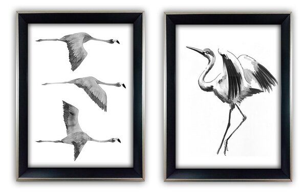 Obrazy zestaw 2 szt. 35x45 cm Crane – Wallity