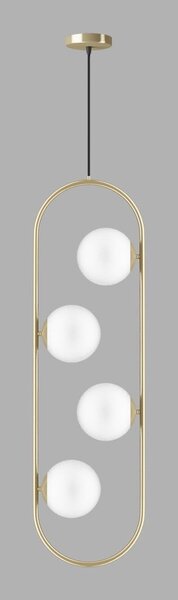 Lampa wisząca w kolorze złota ze szklanym kloszem Club – Squid Lighting