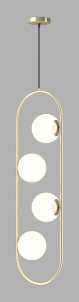 Lampa wisząca w kolorze złota ze szklanym kloszem Club – Squid Lighting