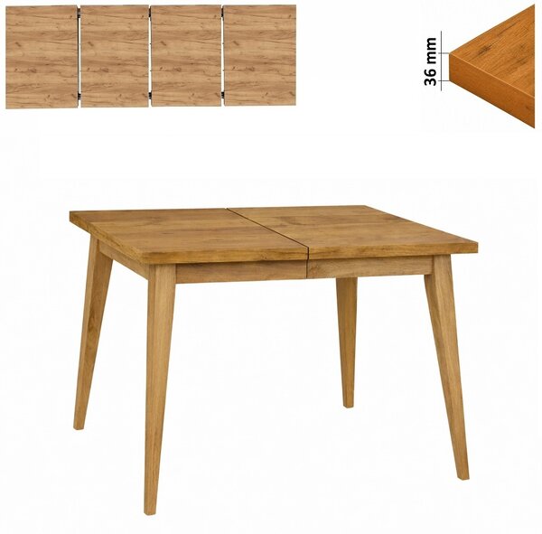 Stół 80x140/240 cm prostokątny rozkładany, blat 3,6 cm, nogi Drewniane „ Trapezowe ” | ArtD Home
