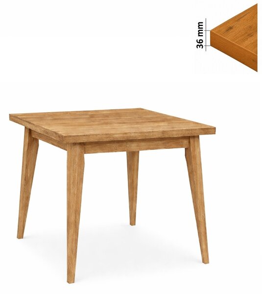 Stół 120 cm kwadratowy nierozkładany, blat 3,6 cm, nogi Drewniane „ Trapezowe ” | ArtD Home